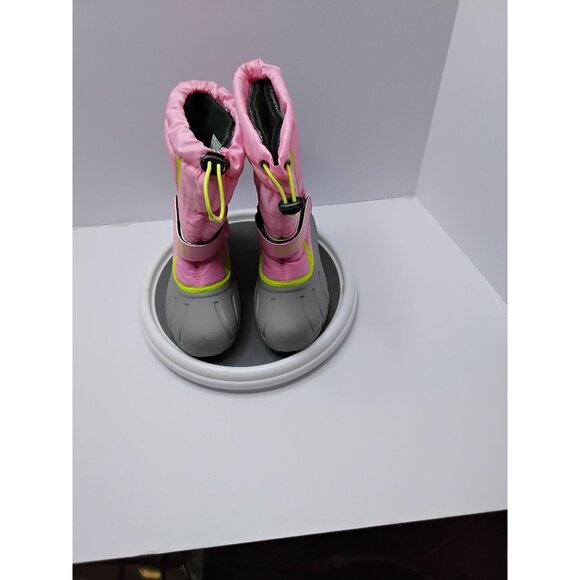 Sorel Girls Waterproof Winter Boots Size 11 Pink & Gray With Neon Accents - Picture 1 of 7